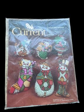 NIP Vintage 1982 Current Calico Tree Trimmers Christmas Ornaments Kit